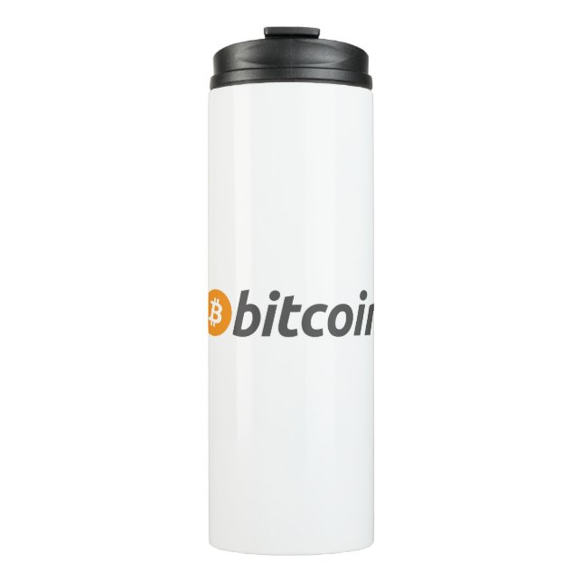 Large Bitcoin logo with orange Bitcoin symbol Thermal Tumbler (Front)
