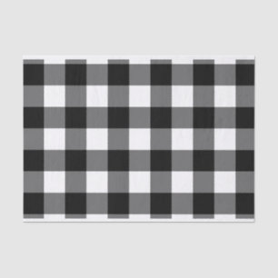 Large black and white gingham tissue paper