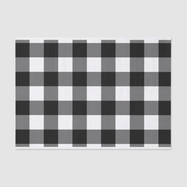 Large black and white gingham tissue paper (Front)