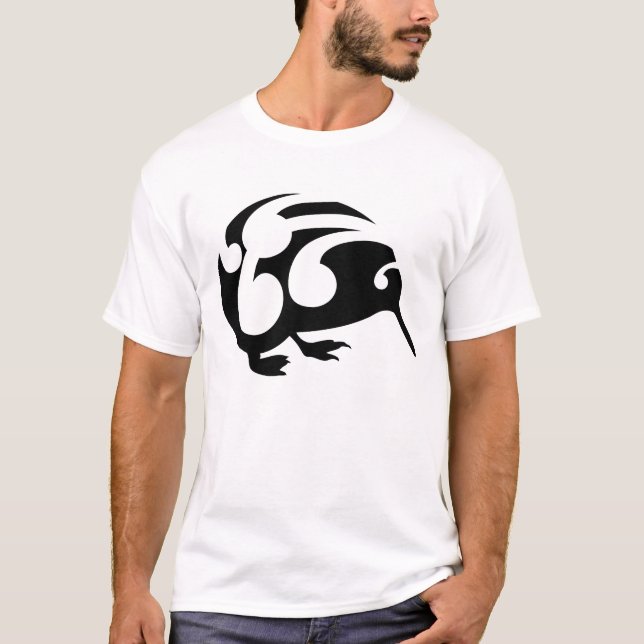 Large black Kiwi on shirt (Front)