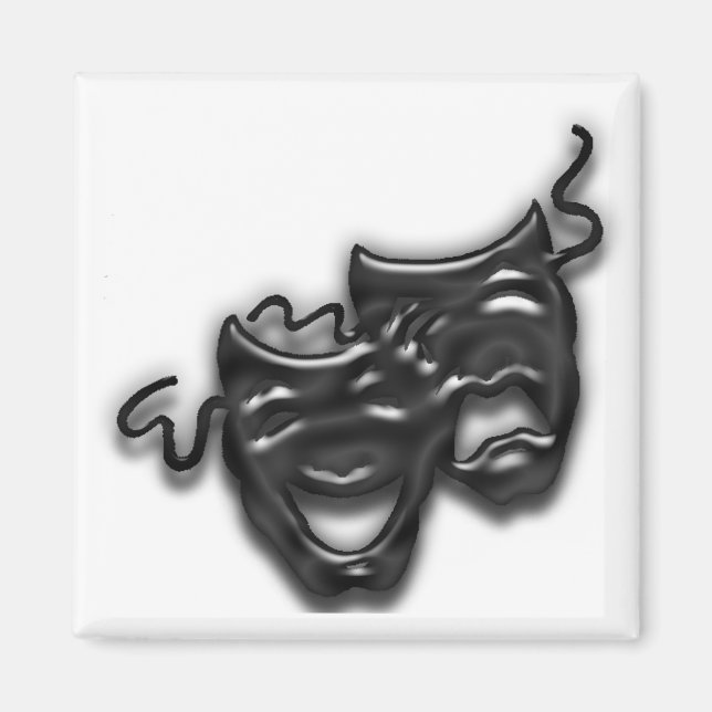 Large Black Masks Magnet (Front)