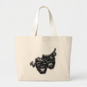 Large Black Masks Tote Bag
