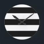 large black stripes round clock<br><div class="desc">Linear black-striped design</div>