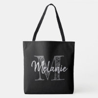 Large black vintage typography monogram shoulder