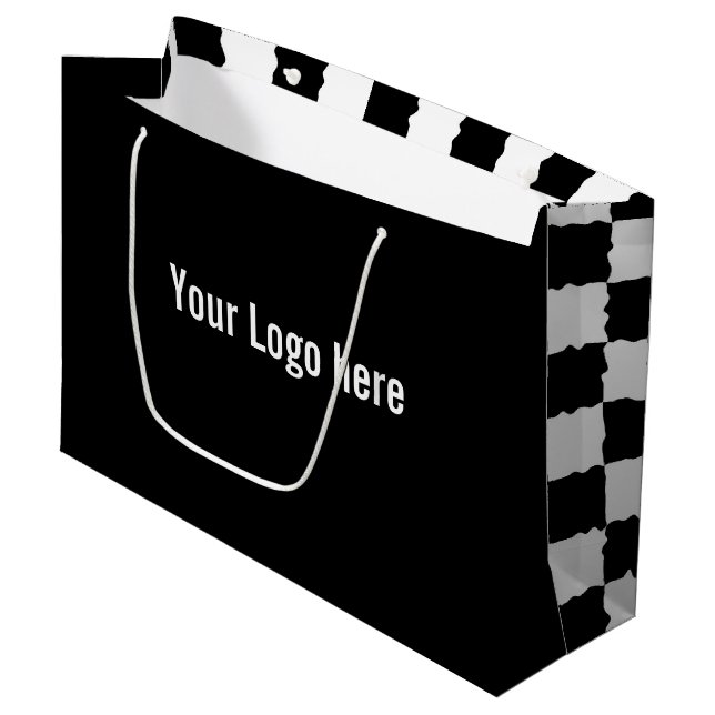 Large Black & White Giftbag Large Gift Bag (Front Angled)