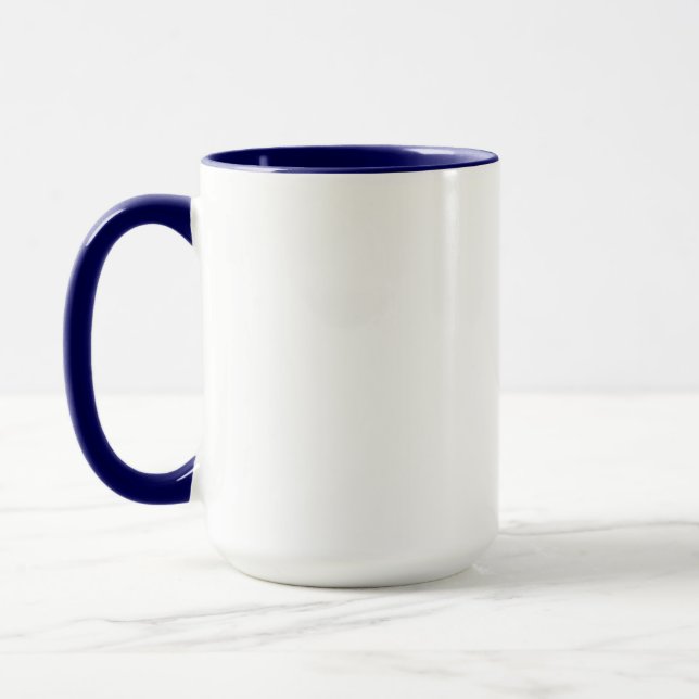 Large Blank two tone navy blue Coffee Mug (Left)