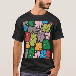 Large Blossoms Retro Floral Seamless T-Shirt