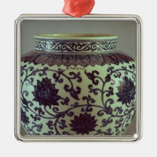 Large blue and white Ming vase Metal Ornament