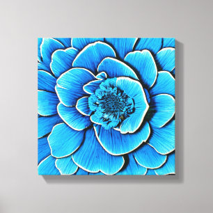 Large Blue Camellia Blossom Canvas Print