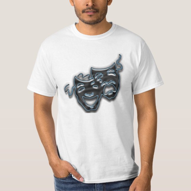 Large Blue Neon Masks T-shirts (Front)