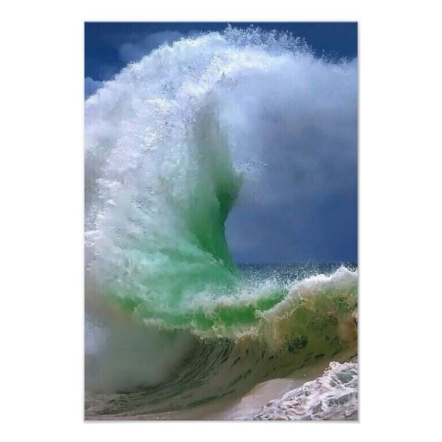 large blue ocean waves photo print (Front)