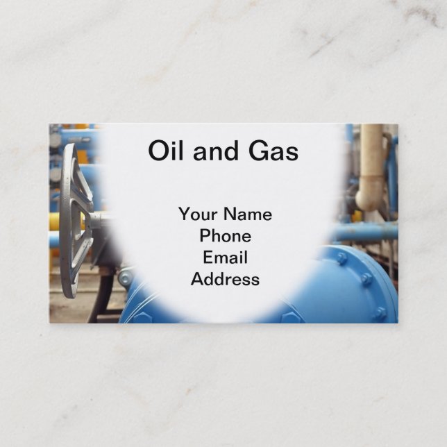 Large Blue Oil Pipeline For Refinery Business Card (Front)