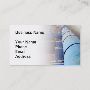 Large Blue Oil Pipeline For Refinery Business Card