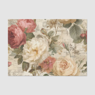 Large Blush Roses Tissue Paper