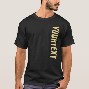 Large Bold Big Font Text Name Mens Black & Gold T-Shirt