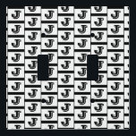 Large Bold Black Monogram Pattern White/Black Light Switch Cover<br><div class="desc">Personalize large Bold Black Monogram pattern on white and black background. Click “Customize” to change colours and type styles.</div>
