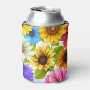 Large Bold Botanical Colourful Flowers  Can Cooler