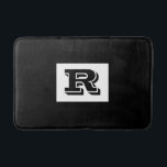 Large Bold Outlined Black Monogram, Black Bath Mat<br><div class="desc">Personalize this cool large Bold Outlined Black Monogram on Black background. Click “Customize” to change colours and type styles.</div>