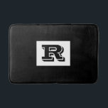 Large Bold Outlined Black Monogram, Black Bath Mat<br><div class="desc">Personalize this cool large Bold Outlined Black Monogram on Black background. Click “Customize” to change colours and type styles.</div>