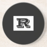 Large Bold Outlined Black Monogram, Black Coaster<br><div class="desc">Personalize this cool large Bold Outlined Black Monogram on black background. Click “Customize” to change colours and type styles.</div>