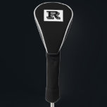 Large Bold Outlined Black Monogram, Black Golf Hea Golf Head Cover<br><div class="desc">Personalize this cool large Bold Outlined Black Monogram on black background. Click “Customize” to change colours and type styles.</div>