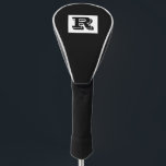 Large Bold Outlined Black Monogram, Black Golf Hea Head Cover<br><div class="desc">Personalize this cool large Bold Outlined Black Monogram on black background. Click “Customize” to change colours and type styles.</div>