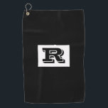 Large Bold Outlined Black Monogram, Black Golf Tow Golf Towel<br><div class="desc">Personalize this cool large Bold Outlined Black Monogram on black background. Click “Customize” to change colours and type styles.</div>