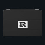 Large Bold Outlined Black Monogram, Black iPad Mini Cover<br><div class="desc">Personalize this cool large Bold Outlined Black Monogram on black background. Click “Customize” to change colours and type styles.</div>