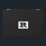 Large Bold Outlined Black Monogram, Black iPad Mini Cover<br><div class="desc">Personalize this cool large Bold Outlined Black Monogram on black background. Click “Customize” to change colours and type styles.</div>