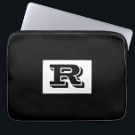 Large Bold Outlined Black Monogram, Black Laptop Sleeve<br><div class="desc">Cool large Bold Outlined Black Monogram on Black background. Click “Customize” to change colours and type styles.</div>