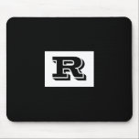 Large Bold Outlined Black Monogram, Black Mouse Pad<br><div class="desc">Personalize this cool large Bold Outlined Black Monogram on black background. Click “Customize” to change colours and type styles.</div>