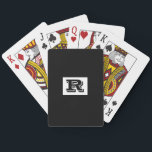 Large Bold Outlined Black Monogram, Black Playing  Playing Cards<br><div class="desc">Personalize this cool large Bold Outlined Black Monogram on black background. Click “Customize” to change colours and type styles.</div>
