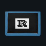 Large Bold Outlined Black Monogram, Black Trifold Wallet<br><div class="desc">Personalize this cool large Bold Outlined Black Monogram on black background. Click “Customize” to change colours and type styles.</div>