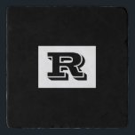 Large Bold Outlined Black Monogram, Black Trivet<br><div class="desc">Personalize this cool large Bold Outlined Black Monogram on black background. Click “Customize” to change colours and type styles.</div>