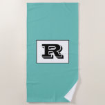 Large Bold Outlined Black Monogram, Lt Teal<br><div class="desc">Personalize this cool large Bold Outlined Black Monogram on Light Teal background. Click “Customize” to change colours and type styles.</div>