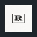 Large Bold Outlined Black Monogram, White Napkin<br><div class="desc">Personalize this cool large Bold Outlined Black Monogram on white background. Click “Customize” to change colours and type styles.</div>