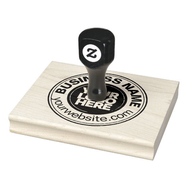 Large Bold Round Business Logo Custom Rubber Stamp (Stamp)