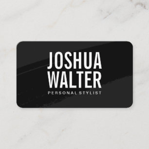 Large Bold Text Black Brushed Business Card