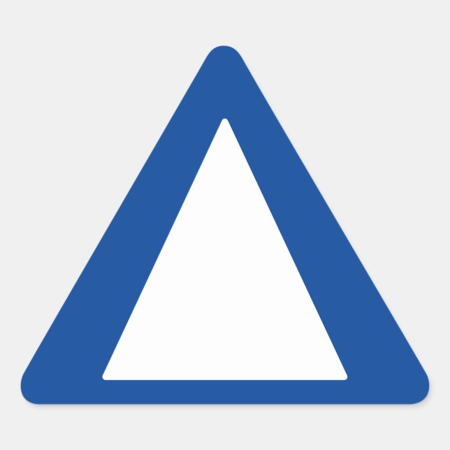 Large Borders - Blue Alert Triangle Sticker (Front)