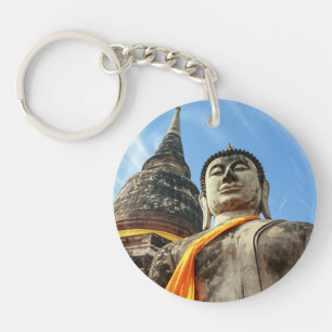 Large Buddha in Ayutthaya, Thailand Keychain