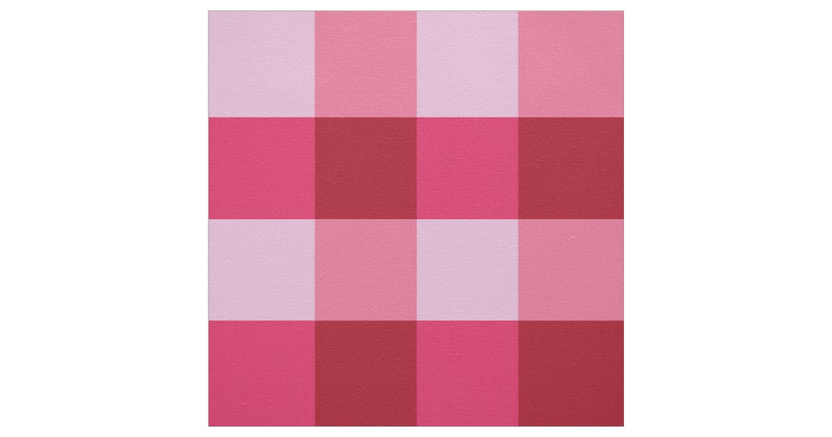 Large Buffalo Check, strawberry pink and red Fabric Zazzle