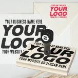 Large Business Logo, Name, Website, Slogan Rubber Stamp<br><div class="desc">Create your own eyecatching business Logo rubber stamp adding your own company logo,  photo,  clipart or any image. Add additional personalized text,  business name,  corporate info,  website,  slogan. This rubber stamp is avaiable with and without handle,  in large,  medium and small sizes,  no minimum order.</div>