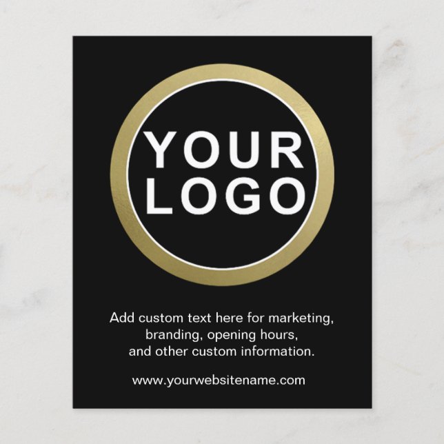 Large Business Logo Promotional Black Flyer (Front)