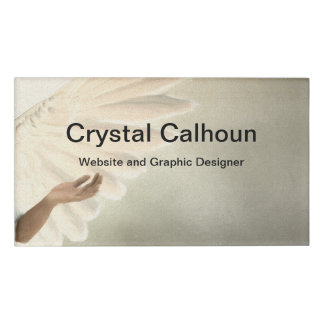Large Business Magnet Name Tag - Angel Wings