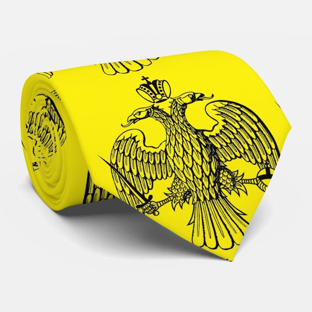 Large Byzantine Double Headed Eagle Tie (Rolled)