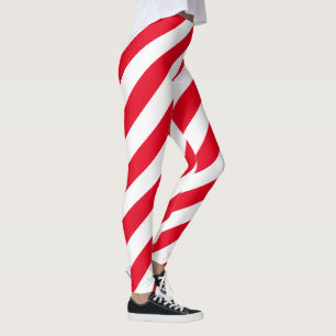 Large Candy Cane Stripe Pattern Leggings