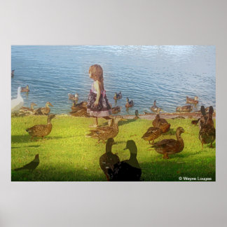 Large canvas duck girl poster