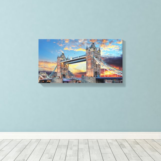 Large Canvas Print - London Tower Bridge (Insitu(Wood Floor))