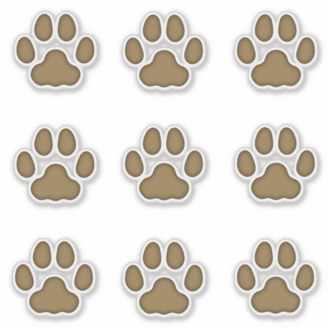 Large Cat Paw Prints Brown Animal Tracks Decals (Front)