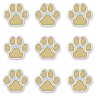 Large Cat Paw Prints Tan Animal Tracks Decals